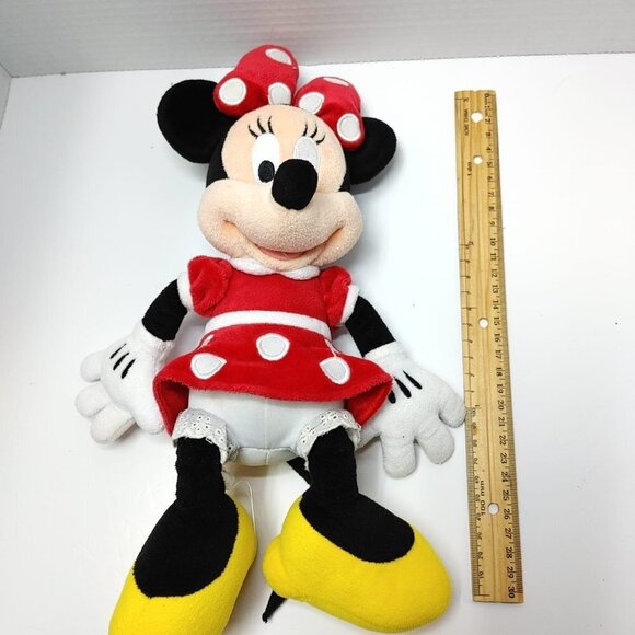 MINNIE MOUSE Disney Parks Large 16" Plush Stuffed Animal Toy Red Polka Dot Dress - Picture 7 of 9